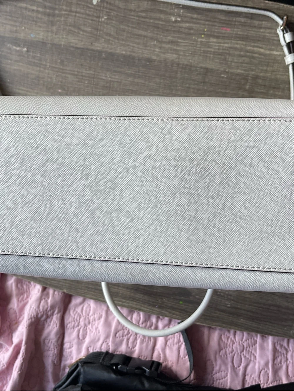 Kate Spade Large White Staci Saffiano Leather Satchel